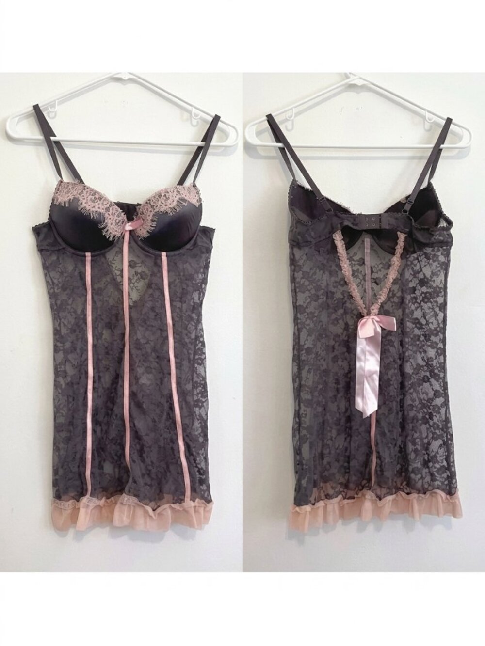 POPSI LINGERIE Purple ish? Pink Y2K Dollette Coquette Lace Chemise Sexy Lingerie